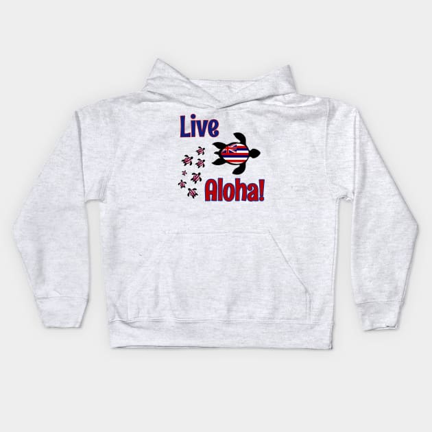 Live Aloha Hawaii! Kids Hoodie by Discotish